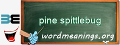 WordMeaning blackboard for pine spittlebug